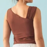 Blusa com Alça Drapeada em Poliamida - Galeria 1