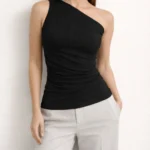 Blusa Canelada Um Ombro Só - Coral